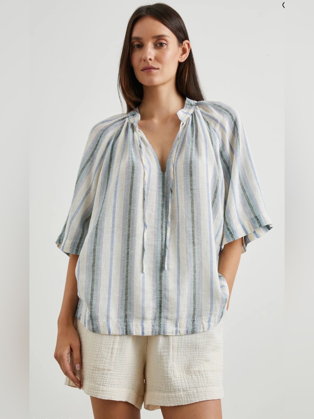 Rails Eveline Women’s Top in Catania Striped Peasant Blouse - Size XL EUC